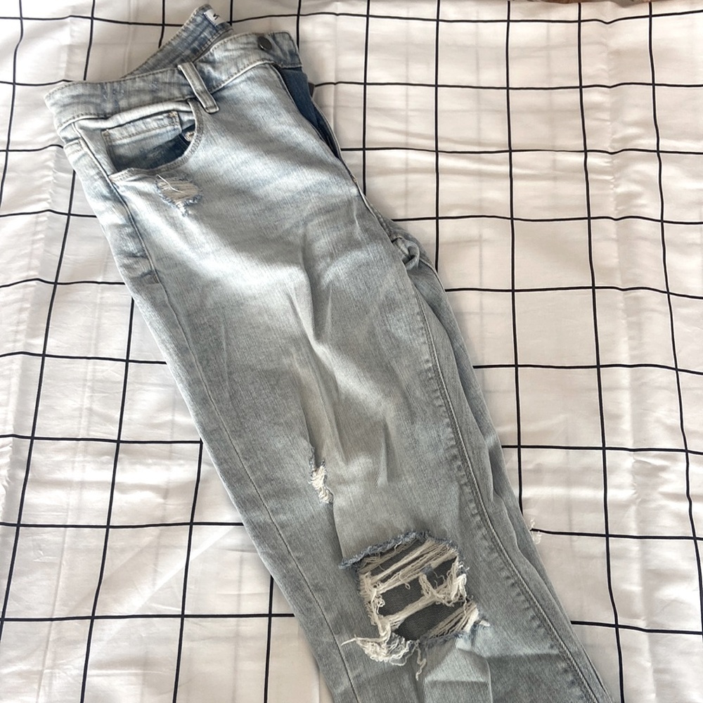 NEW Studio Blue Frankie Mid Rise Distressed Girlfriend Roll Cuff Jean